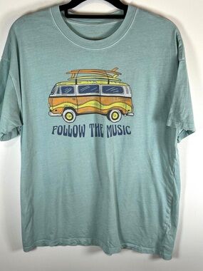 American Eagle Seafoam Green “Follow The Music” Crewneck Tee